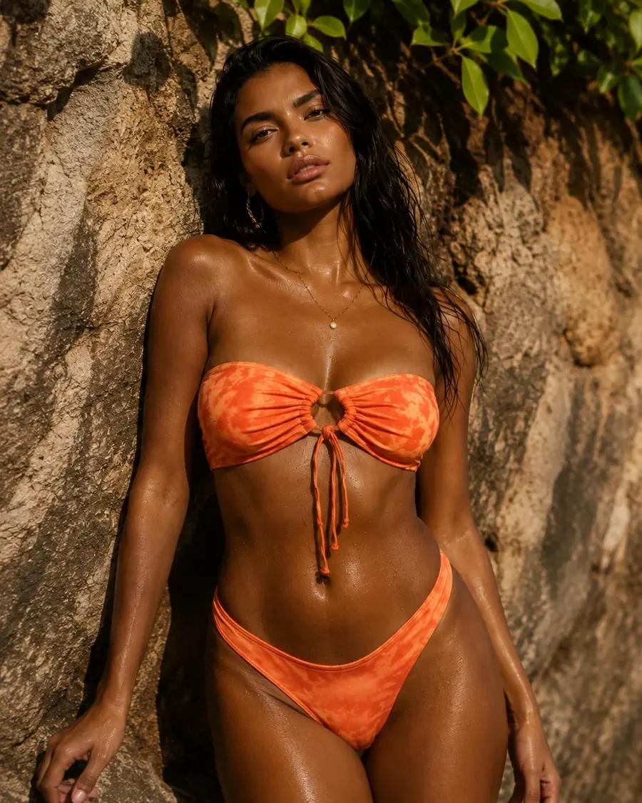 Biquíni Orange, laranja marmorizado – Turkista