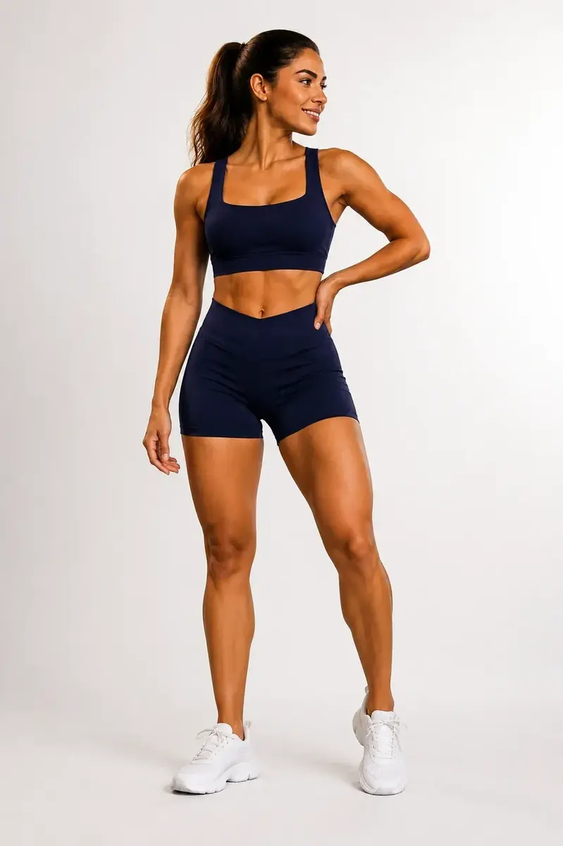 Conjunto Azul Dark, conjunto fitness azul escuro cintilante – Turkista (foto 3)