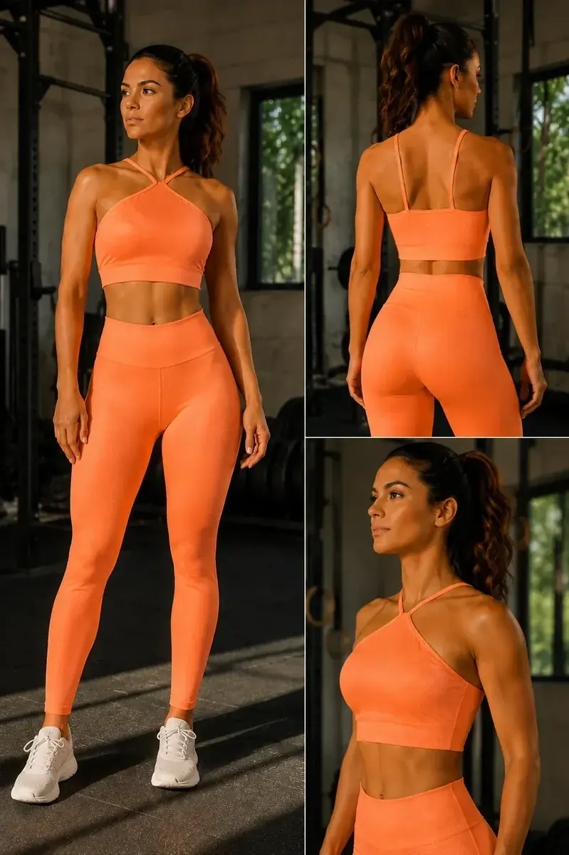 Conjunto de treino Laranja Fitness, conjunto fitness laranja neon – Turkista (foto 2)