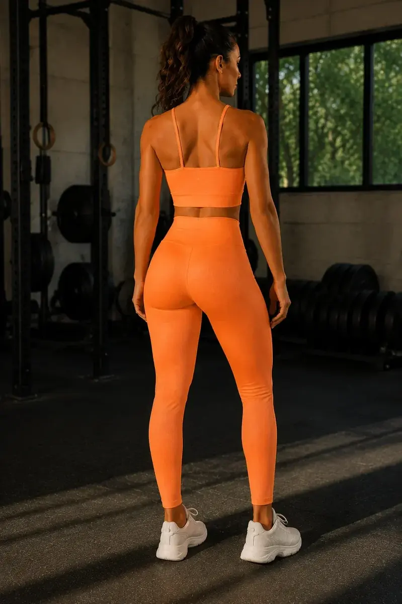 Conjunto de treino Laranja Fitness, conjunto fitness laranja neon – Turkista (foto 3)