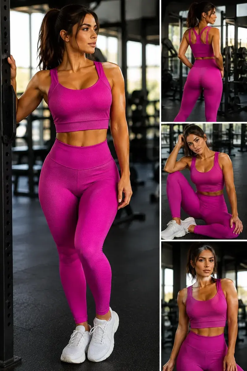 Conjunto Maro, conjunto fitness rosa fúcsia – Turkista