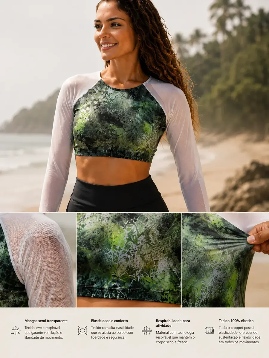 Cropped Verdin, cropped de surf estampado – Turkista (foto 2)