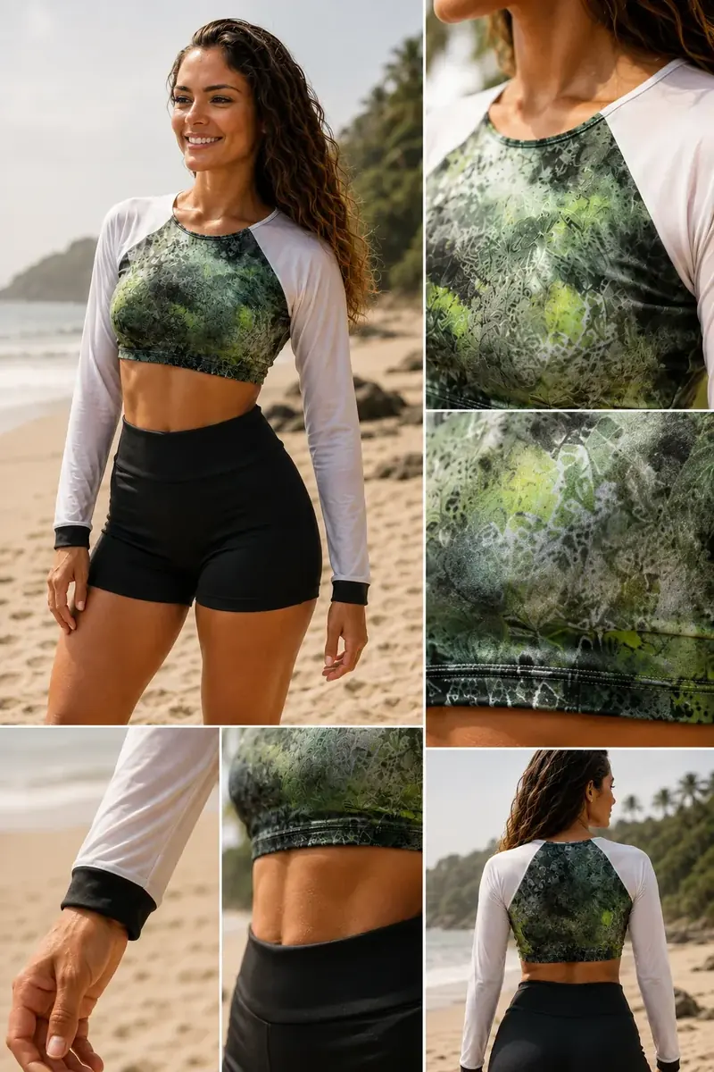 Cropped Verdin, cropped de surf estampado – Turkista (foto 3)
